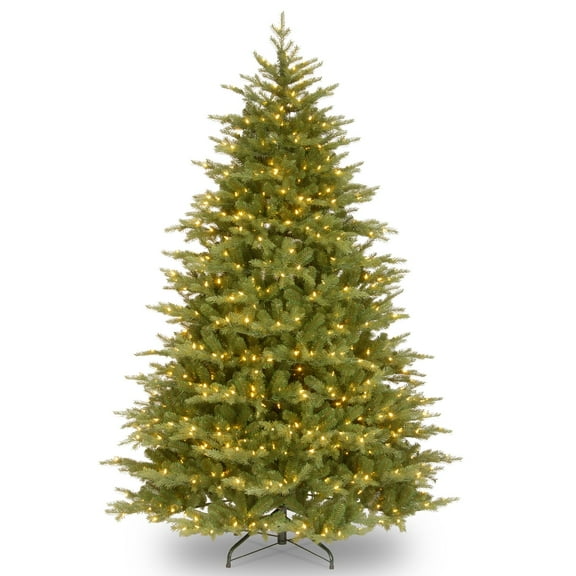 National Tree Company Pre-Lit Feel Real® Artificial Medium Christmas Tree, Green, Nordic Spruce®, Clear Lights, Includes Stand, 9 Feet