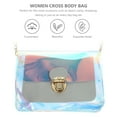 thumbnail image 4 of Bolso transparente para mujer, con cadena de colores, minibolso de gelatina transparente (azul), 4 of 5