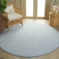 thumbnail image 2 of SAFAVIEH River Randa Solid Polyester Area Rug, Blue/Ivory, 6'7" x 6'7" Round, 2 of 8