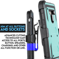 thumbnail image 4 of for 6.2" LG Q8 Combo Holster Screen Protector Included Kickstand Built in Screen Dual Layer Rugged Hard Back Shockproof Resistant Belt Clip Heavy Duty Armor Impact Bumper Phone Case [Teal], 4 of 4
