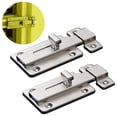 thumbnail image 2 of Door Bolts, 2 Pieces Stainless Steel Latch Sliding Door Lock, Surface Mounted Slide Bolt for All Types of Internal Doors, 2 of 11