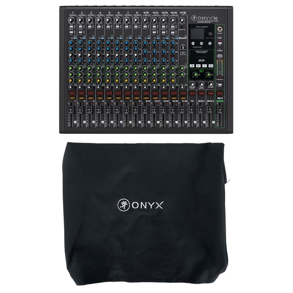 Mackie ONYX16 16-Channel Analog Mixer w/USB/3-Band EQ/Bluetooth Dust Cover