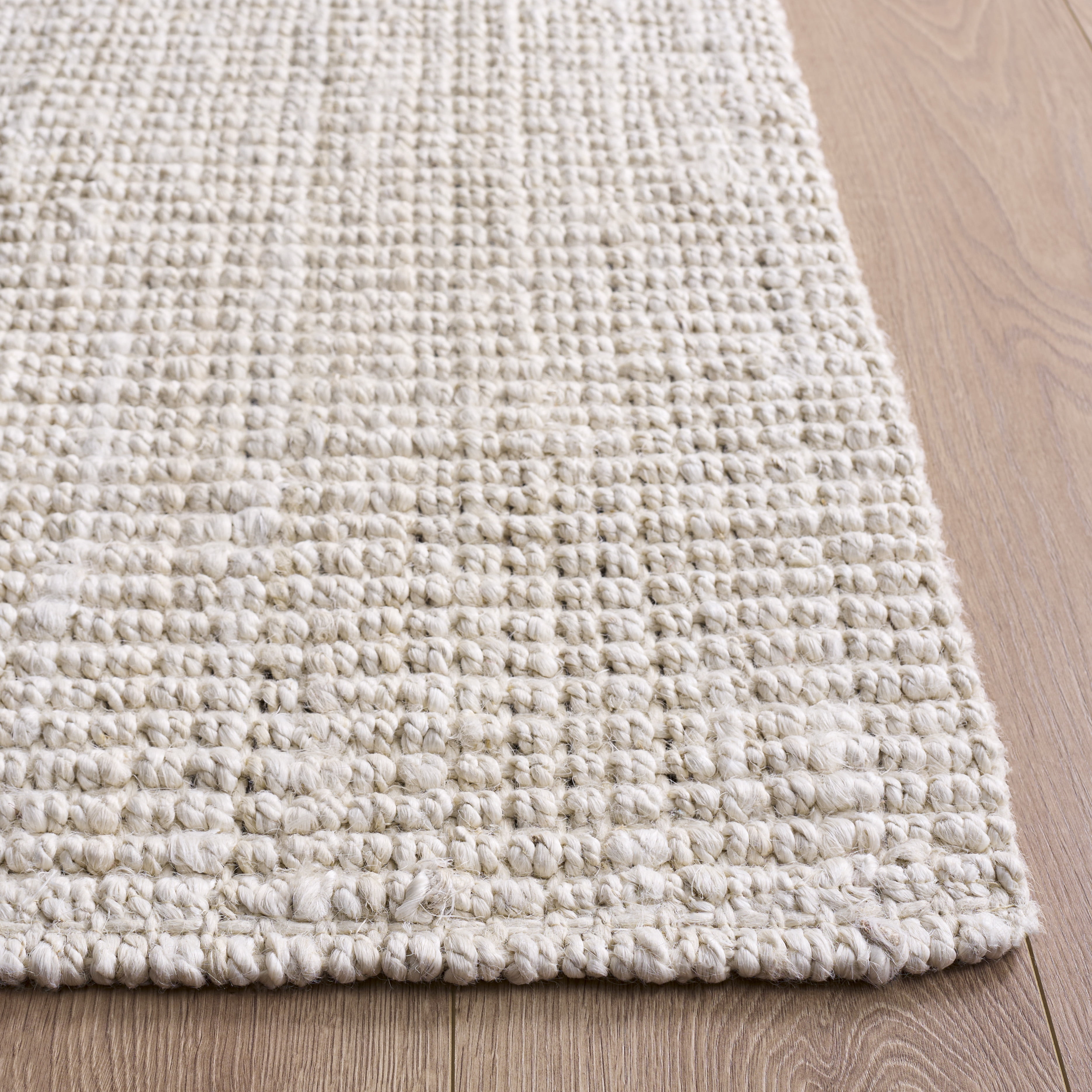 Safavieh Natural Fiber Delmar Solid Area Rug, Bleach/Ivory, 9' x 9' Square