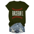 thumbnail image 6 of TODOZO Hot Sale!! Baseball Shirt for Women Baseball Mom Shirt Baseball Letter Graphic Tee Game Day Short Sleeve Tops American Flag Shirts for Women Green L, 6 of 6