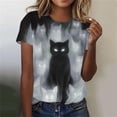 thumbnail image 2 of asdoklhq Plus Size Halloween Tshirt for Women Cotton Women's Halloween Printed Short Sleeved Round Neck Top/shirt Multicolor 4X, 2 of 5