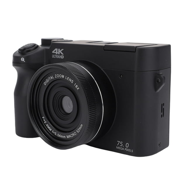 Cámara Digital 4K Para Fotografía, 75MP HD Autococus Dual Lens Vlogging Camera Con Zoom Digital 18x, Pantalla De 3 Pulgadas, Flash Versátil, Diversos Filtros Y Modos De Belleza