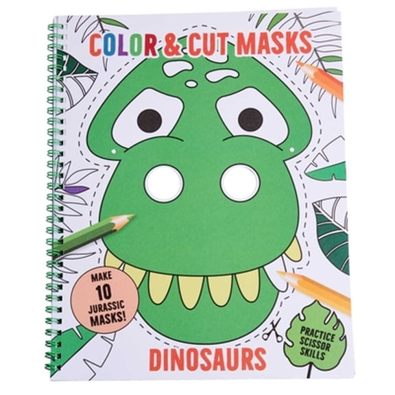 Pre-Owned Color & Cut Masks: Dinosaurs (Paperback) by Insight Kids