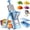 Blue(Grater + Drain Basket), variant on ONCE FOR ALL Vegetable Slicer with Container - Adjustable Mandoline Chopper, Slicer, Dicer, Grater for Kitchen, Stainless Steel with 0.1-8mm Thickness & Dishwasher Safe Food Prep Tool