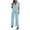 Sky Blue, variant on qolati Womens 2 Piece Outfits Summer Lounge Sets Button Down Short Sleeve Shirts Wide leg Pants Sets Tracksuits Loose Casual Comfy Pajama Sets