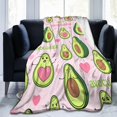 thumbnail image 2 of Cute Avocado Blanket Gifts for Women for Living Room Bedding Couch Soft Warm Lightweight Cozy Throw Pink Avocados and Heart Blankets Valentines Day Decor 50x60in, 2 of 6
