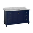 thumbnail image 2 of Bella 60" Single Bathroom Vanity with Royal Blue Cabinet and Carrara Marble Top, 2 of 5
