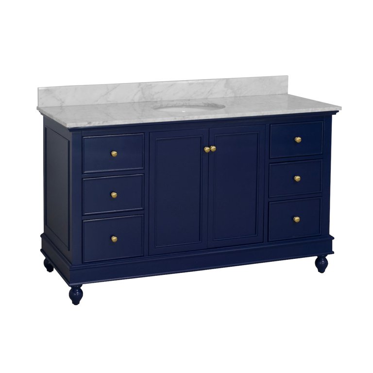 Bella 60-inch Single Vanity with Carrara Marble Top