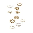 thumbnail image 4 of RUISINERY Pack Of 10 Elegant Hollow Flower Leaf Vine Charm Rings for Women Fashion Jewelry Finger Accessories for Daily Wear, 4 of 6
