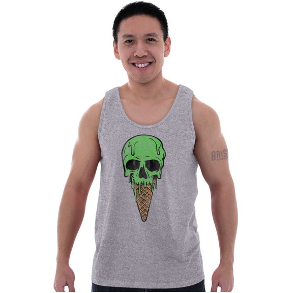 Cool Melting Skull Ice Cream Cone Plus Size Graphic Tank Top Brisco Brands 2X