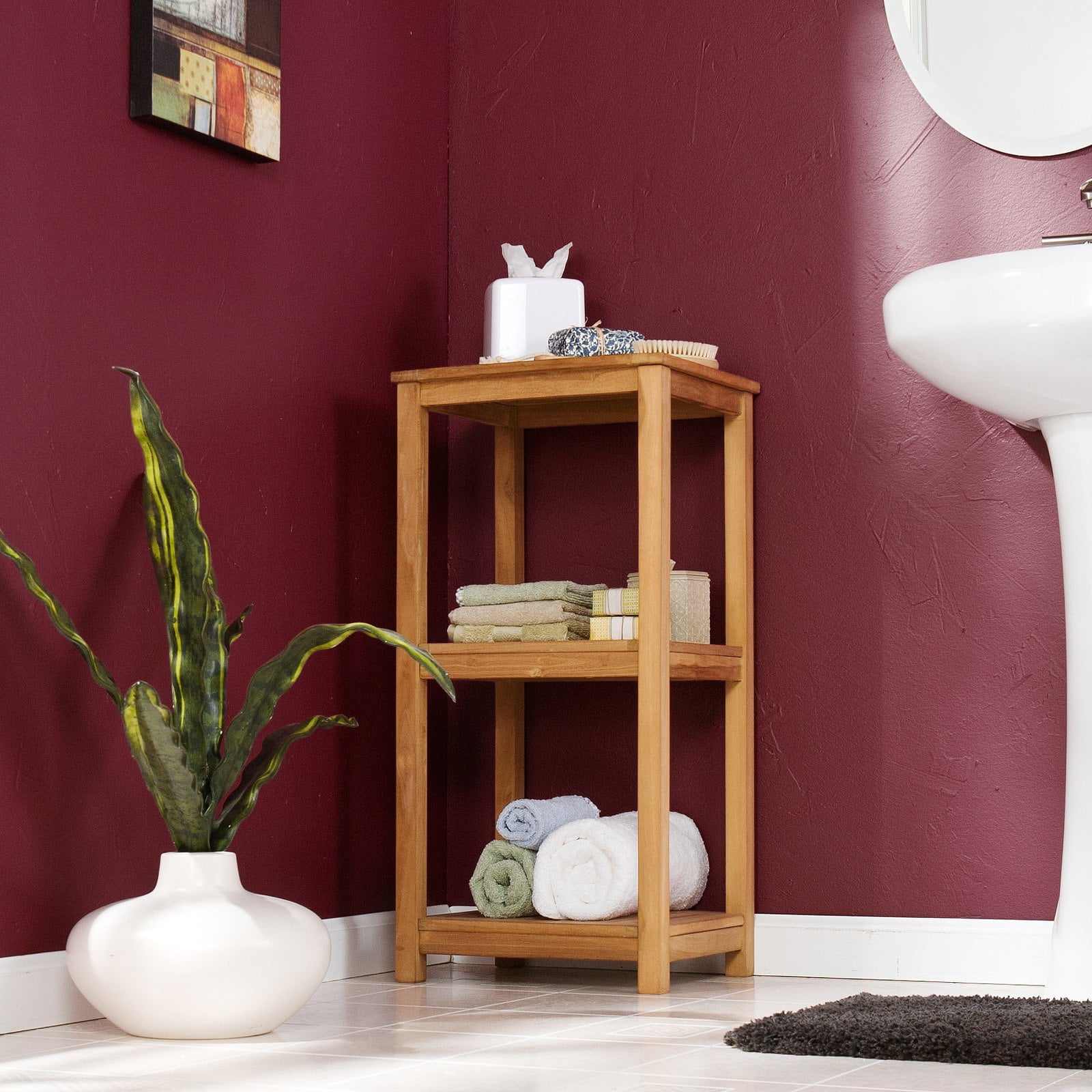 Southern Enterprises Teak 3 Tier Tower