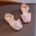 thumbnail image 5 of Girls Dress Shoes Mary Jane Shoes for Girls with Low Heel Princess Bling Pearl Crystal Butterfly Ballet Flats for Wedding Party, 5 of 7