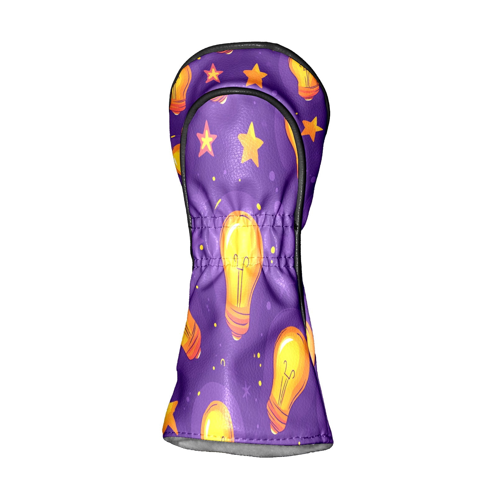 Golf Club Covers PU Leather Waterproof Head Covers for Fairway Woods Hybrids Light Bulb Pattern