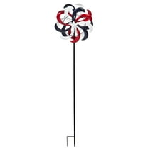 Evergreen 48"H Wind Spinner Garden Stake, Americana, 11.6'' x 5.3'' x 48'' inches.