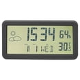 thumbnail image 2 of Digital ,Battery Operated Small Desk Clocks,with Date,Week,Indoor Temperature And Humidity,6 Inch LCD Wall Clock for Bedroom Home Office - Black, 2 of 8