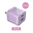 thumbnail image 4 of onn 32W Dual-Port USB-C & USB-A Wall Charger, Fast Charging, USB-IF Certified, Foldable Plug, Purple – Compatible with iPhone, iPad, AirPods, Samsung Galaxy, Note, Pixel & More, 4 of 8