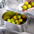 thumbnail image 4 of Wosthever Cesta de drenaje para fregadero, estante de acero inoxidable, organizador de escurridor de alimentos sobrantes de frutas, Cocina y Comedor Color natural, 4 of 6