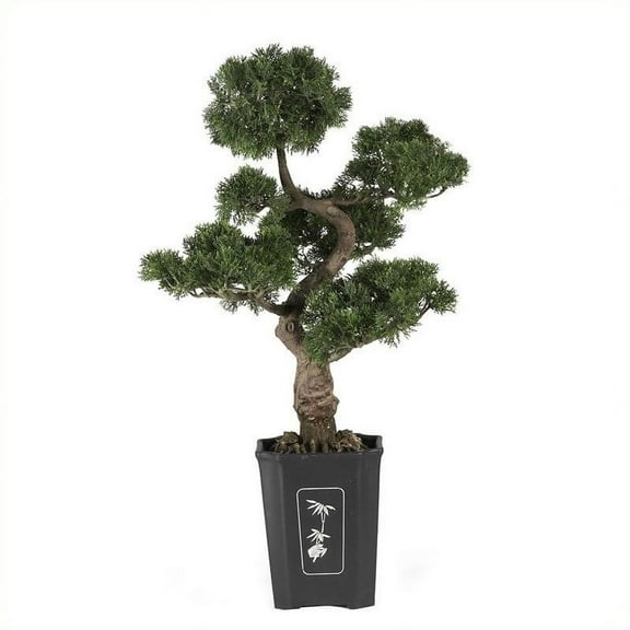 Nearly Natural 36" Cedar Bonsai Plastic Artificial Plant in Green