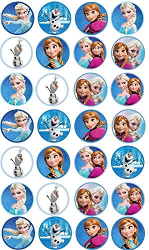 40 Disney Frozen Elsa Birthday Party Cup Cake Toppers Edible Card *STAND UP XMAS
