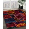 thumbnail image 3 of Ahgly Company Machine Washable Indoor Round Abstract Vermilion Red Area Rugs, 7' Round, 3 of 7