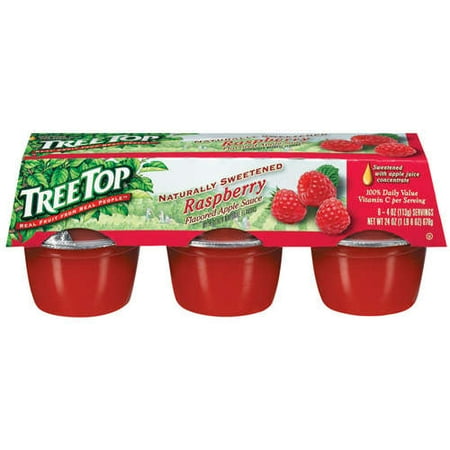 Tree Top: Raspberry 4 Oz Apple Sauce, 6 Ct