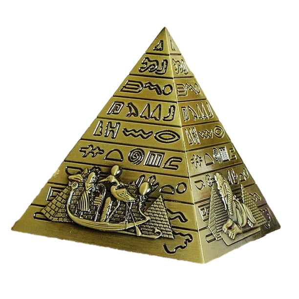 Bewildely Estatua de pirámides de metal: agregue encanto a su hogar con un estilo único adecuado para cualquier ocasión como regalo Almacenamiento y organización del hogar bronce