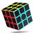 thumbnail image 1 of Rubiks Cube, Rubix Cube Speed Cube 3x3x3, Smooth Magic Carbon Fiber Sticker Rubix Speed Cubes, Negro oso de fresa Electrónica, 1 of 2