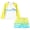 Yellow, variant on 2 Piece Boys Swimsuit Set Kids Zipper Long Sleeve Rash Guard with Swim Trunks Bathing Suit Swimwear for Boys 7-12T