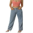 thumbnail image 3 of PENGXIANG Girls Long Jeans Solid Color High Waist Straight-leg Trousers, 3 of 7