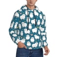 thumbnail image 2 of Kdxio Cute Sheep And Hearts Print Mens Casual Hooded Collar Drawstring Hoodies Pullover Sweatshirts Casual Long Sleeve Shirts-4X-Large, 2 of 7