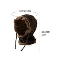 thumbnail image 3 of Aooww Women Winter One Piece Beanie Hat Slouchy Fleece Balaclavas Face Mask Neck Scarf Set Earmuff Ski Snow Knit Hats, Coffee, 3 of 6