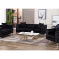 thumbnail image 2 of Contemporary Home Living 7' Charcoal Black Solid Velvet Modern Style Sofa, 2 of 4