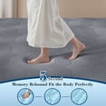 thumbnail image 2 of Mattress Topper Queen 4 inch Memory Foam Mattress Topper with Cooling Gel and Removable & Washable Embossed Cover, Grey, 2 of 9