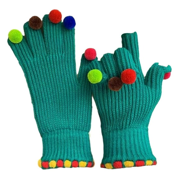Otqutp Teen Girls Outdoor Gloves for Riding Winter Screen Gloves Snow Flower Printing Keep Warm for Women and Men Outdoor Cold Weather(AG,One Size)