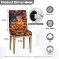 thumbnail image 7 of Autumn Maple Leaf Owl Thanksgiving Chair Covers Set of 6 Spandex Stretch Parsons Chair Slipcovers for Dining Room Universal Removable Washable Chairs Seat Covers Protector for Fall Decor, 7 of 7