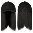 thumbnail image 4 of DOPI Human Hair Wigs For Women Black Color Natural Hair Baseball Cap Hair Straight Hair Hairstyle Adjustable Wig Hat, 4 of 7