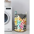thumbnail image 3 of Colorful Laundry Bag, Illustration of Vibrant Animal Skin Print Modern Blemishes and Stripes, Basket with Handles Drawstring Closure for Laundromats, 13" x 19", Grey Yellow Multicolor, by Ambesonne, 3 of 4
