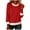 Red, variant on KHONTS Christmas T Shirts for Women Xmas Crew Neck Trim Tees Casual Loose Sweatshirts Long Sleeve Pullover Tops White XL