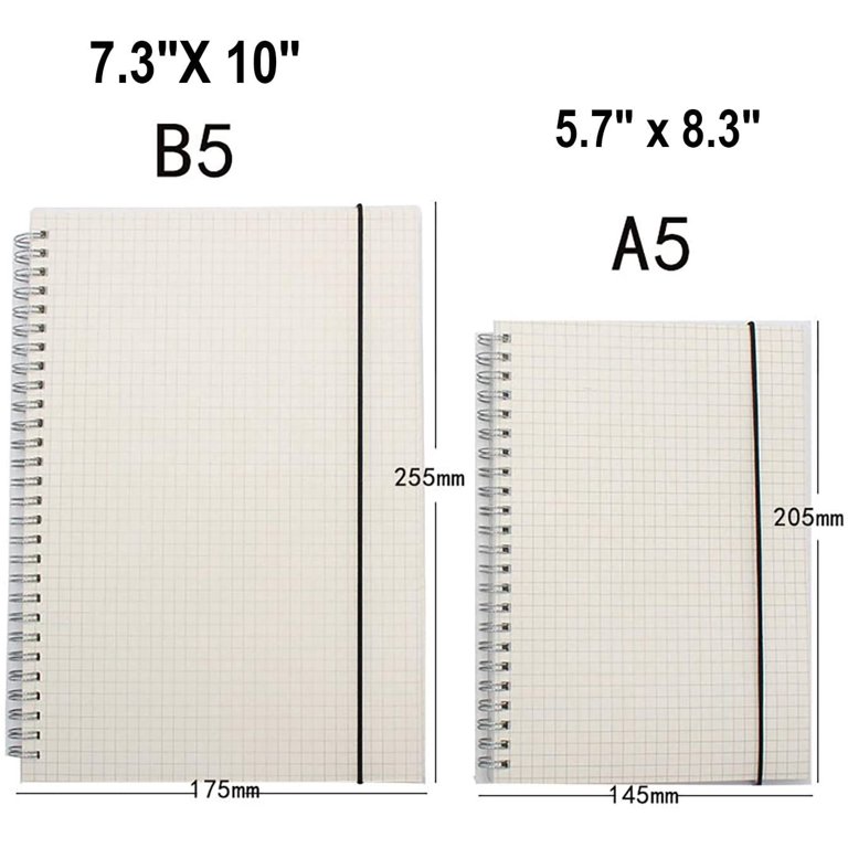 3 Pack A5 Spiral Bullet Dotted Journal with 120gsm Thick Paper, Dot Grid  Spiral Notebook with Plastic Hardcover and Elastic Band Closure, 80 Sheets  Per Pack 5.7X 8.3 inches 