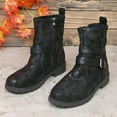 Fanxing Boots Clearance 2024 Women's Stacked Chunky Block Boots Lace up