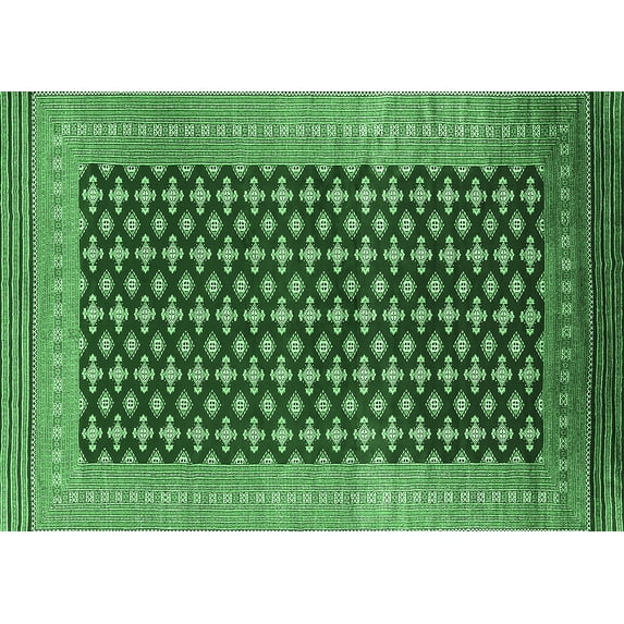 Ahgly Company Indoor Rectangle Oriental Emerald Green Industrial Area Rugs, 2' x 3'