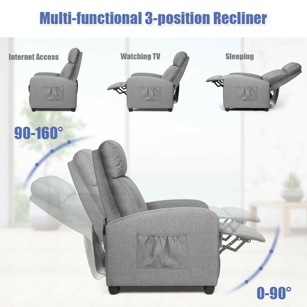 Finihen Massage Recliner Chair, Recliner Sofa Wingback Chair with Massage Function, for Living Room, Bedroom, Gray Finihen Massage Recliner Chair, Recliner Sofa Wingback Chair with Massage Function, for Living Room, Bedroom, Gray