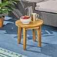 thumbnail image 2 of GDF Studio Parker Outdoor Acacia Wood Slat Top Circular Side Table, Teak, 2 of 11