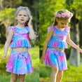 thumbnail image 5 of 2-Piece Mermaid Swimsuit for Girls Ruffle Sleeve Bathing Suit Bikini Beach Pool Swimwear, 5 of 5