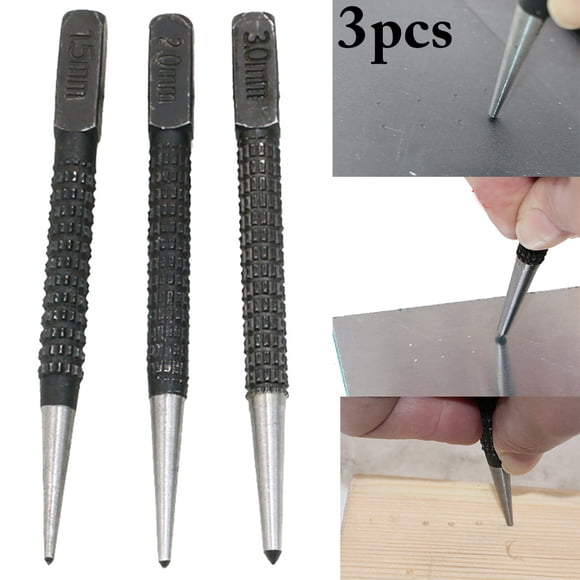 Coofit 3PCS Center Punch Professional Multifunctional Center Hole Punch Wood Punch