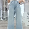 thumbnail image 5 of JLMSPLWG Girls&nbsp;Flare&nbsp;Denim&nbsp;Jeans Tween Girl Wide Leg Denim Pants Girl's High Waisted Bootcut Jean Kids Soft Cute Pantalones with Pockets Girl's Clothes, 5 of 9